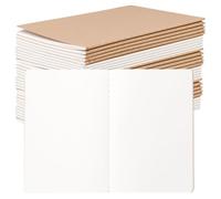 MAKTSAM 50 Pack A5 Blank Notebooks, 72Pages/36 Sheets Kraft Cover Plain Paper Notebooks for Writing, Drawing, Sketching, DIY Customisation