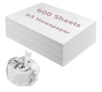 MAKTSAM 600 Sheets A3 Newspaper Print Paper, White Newspaper Offcuts Packing Paper for Moving, Wrapping, 420 x 297mm