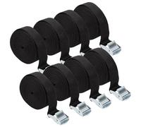 MAKTSAM 8 Pack Heavy Duty Ratchet Tie Down Straps, 4M x 25mm Adjustable Truck Webbing Lashing Straps for Motorcycle, Cargo, Trucks, Trailer, Luggage, 250kg Loading Capacity, Quick Release (Black)