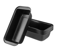 MAKTSAM Set of 8 2lb Loaf Tins, 25 x 13 x 6 cm Non Stick Bread Baking Tin, Rectangle Carbon Steel Bread Pan for Baking Cakes, Loafs, Toast Bread, Black