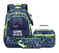 Makukke Kids School Backpacks Set for Boys, Gamer School Bag Teens with Lunch Box Pencil Case for Elementary Middle Student