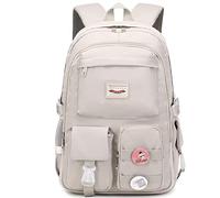 Makukke Middle School Backpacks for Teen Girls - kawaii Anime Kids Bookbags Women Casual Daypack (Gray)