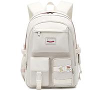 Makukke School Backpacks for Teen Girls - Laptop Backpacks 15.6 Inch College Cute Bookbag Anti Theft Women Casual Daypack, White, L, Daypack Backpacks