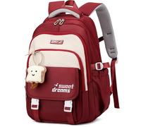 Makukke School Bags for Girls, Cute Backpack for Kids and Teenagers 30L Space Daypack Waterproof Casual Kids Backpack with Cute Pendant