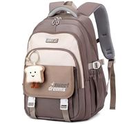 Makukke School Bags for Girls, Cute Backpack for Kids and Teenagers 30L Space Daypack Waterproof Casual Kids Backpack with Cute Pendant