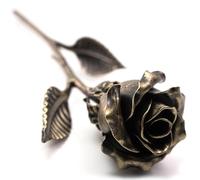 MakuliSmit Handcrafted Bronze Metal Rose - Solid Gift of Everlasting Love - 8th 19th Wedding for Her