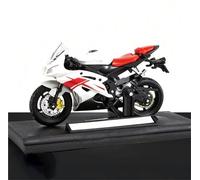MAKUTU Scale Motorcycle Model 1/18 Alloy Diecast Motorcycle Model Toys Wheel Steering Vehices For Y-AMAHA R6(White)
