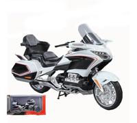MAKUTU Scale Motorcycle Model Alloy Die Cast Motorcycle Model Vehicle Collection Sound And Light Off Road Toys 1:11 For H-ONDA Gold Wing GL800 2021(White)