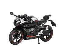 MAKUTU Scale Motorcycle Model Alloy Metal Diecat Model Motorcycle Sound & Light Simulation Collection Ornaments 1:12 For CFMOTO 450SR For RACE For REPLICA(Black- Silver)