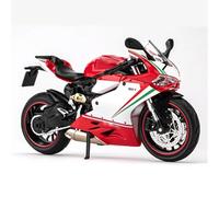 MAKUTU Scale Motorcycle Model Alloy Motorcycle Model 1/12 For Ducati 1199 Panigale Die Cast Metal Racing Sound Light Ornament Toy Gifts(Black- Silver)
