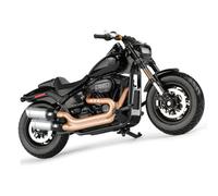 MAKUTU Scale Motorcycle Model Collectible Toys 1/18 For Harley For Davidson Fat Bob 114 2022 Motorcycle Model Die Cast Computer Desktop Ornaments(Black- Silver)