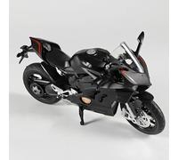 MAKUTU Scale Motorcycle Model Model Sound And Light Toy Home Interior Decoration Birthday Present 1/12 For Ducati V4S Racing Diecast Motorcycle(Black- Silver)