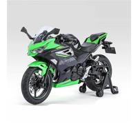 MAKUTU Scale Motorcycle Model Motorcycle Model Diecast Street Race 1/12 For Kawasaki For Ninja 400 Alloy Simulation Sound And Light Gifts(Black- Silver)