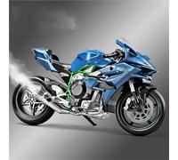 MAKUTU Scale Motorcycle Model Motorcycle Model Toy Gifts 1/9 For Kawasaki H2R Alloy Simulation Diecast Metal Computer Desktop Ornaments(Blue)