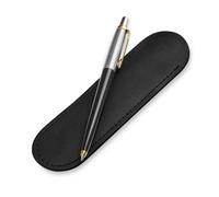 MAKYN Leather Pen Case, Single Pen Pouch Cover, Fountain Pen Sleeve Holder (Black)