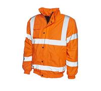 MAKZ Uneek Hi Vis, Hi Vis Road Safety Bomber Jacket Coat Orange
