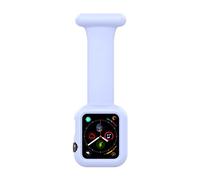 Makzib Fob for Apple Watch for Nurses Doctors Healthcare Paramedics, Silicone Pin Fob, 2 in 1 Infection Control Design Compatible with iwatch Series 7, 6, SE,5,4,3,2,1 (42/44/45mm, Light Blue)