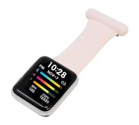 Makzib Smart Fob Watch for Android iOS - Nurse Watch, Wristwatch with Silicone Pin Fob - Fitness Sport Tracker, IP67 Waterproof Smartwatch - Heart Rate, Pedometer, Sleep Tracker (Pink)