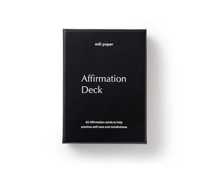 Mal Paper Affirmation Card Deck - 52 Pack | Great for Mindfulness Challenge, Mantras, Positive Meditation Tools, Inspirational Cards & as Positive Thinking Tool | Gratitude Card Gifts for Men & Women
