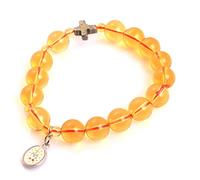 Mala Anglican Muslim Catholic Christian Episcopal Prayer Rosary Beads Bracelet for Men 7'' Handmade (Citrine/10MM)