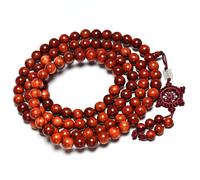 Mala Beads 108 10mm, Buddhist Prayer Beads Bracelet Natural Wood Tibetan Worry Bead Necklace for Men Women Wrap Bracelet Hand Knotted Buddha Yoga Meditation Accessories Jewellery Gift