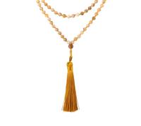 Mala Beads 8mm Prayer Beads 108 Mala Meditation Beads - Buddhist Prayer Beads Tibetan Buddhism Prayer Beads Necklace for Women Men, Gold, natural gemstone