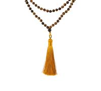 Mala Beads 8mm Prayer Beads 108 Mala Meditation Beads - Buddhist Prayer Beads Tibetan Buddhism Prayer Beads Necklace for Women Men, Gold, natural gemstone