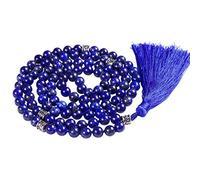 Mala Beads Necklace, Gemstone Mala Bracelet, Buddhist Prayer Beads Necklace, Tassel Necklace, Knotted Necklace, Lapis Lazuli mala Beads
