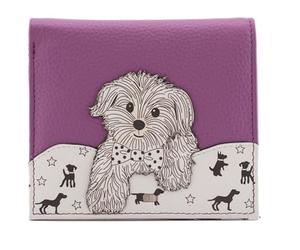 Mala Coco Puppy Leather Purse, Compact Purse with Coin Zip Pocket, 10 x 9 x 2.5 cm (Purple)