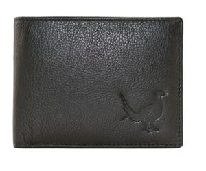 Mala Grayson Leather Bifold Wallet - Pheasant Embossed - RFID Protected - Black