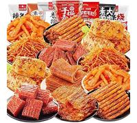 Mala hot strip gift pack,mala latiao,casual snacks,small gluten,Konjac cool,Mala strip,handmade hot chips,delicious Chinese snacks gifts (About 80 packets)