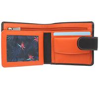 Mala Hudson Collection Leather Bi Fold Wallet Tab Closure RFID Blocking 1032_66 Brown/Orange