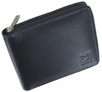 Mala Hudson Collection Zip Around Leather Wallet RFID Blocking 1034_66 Black/Blue