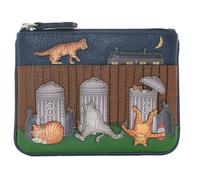 Mala Leather Alley Cats Leather RFID Coin & Card Purse - Navy