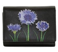 Mala Leather Amana Cornflower Compact Tri-fold Purse - 3673 10 (Black)