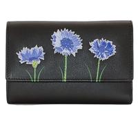 Mala Leather Amana Cornflower Large Tri-fold Purse - 3674 10 (Black)