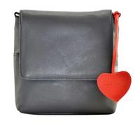 Mala Leather Anishka Heart Leather Travel Cross Body Bag - navy - leather
