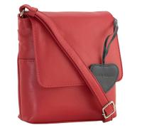 Mala Leather Anishka Heart Leather Travel Cross Body Bag - red - leather