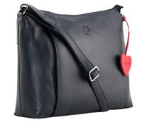 Mala Leather Anishka Heart Slouch Bag - Navy - Leather