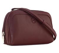 Mala Leather Anishka Plain Leather Compact Curved Zip Top Cross Body Bag - 75 7432 (Burgundy)