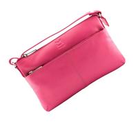 Mala Leather Anishka Slim Double Pocket Crossbody - one size - Pink - Leather