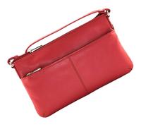 Mala Leather Anishka Slim Double Pocket Crossbody - one size - Red - Leather