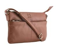 Mala Leather Anishka Slim Double Pocket Crossbody - one size - Tan - Leather