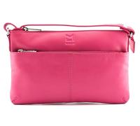 Mala Leather Anishka Slim Midi Double Pocket Cross Body Bag (Pink)