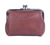 Mala Leather Bailey Leather Double Frame Clasp Purse - Brown