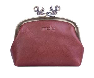 Mala Leather Bailey Squirrel Frame Purse Womens Leather Coin Purse Vintage Clasp Wallet Brown 13.5 x 9 x 4 cm