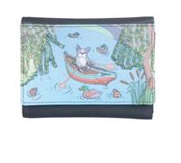 Mala Leather Beaus French Bulldog Boating Trip Fold Purse - one size - Blue - Leather
