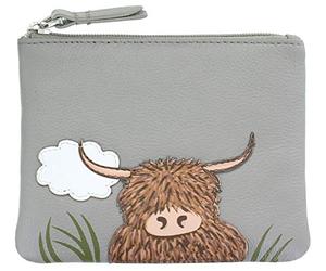 Mala Leather Bella Collection Leather Coin Purse with Keyring RFID 4206_33 Grey