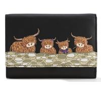 Mala Leather Bella Family Large Tri-Fold Purse - 3639 33 (Black)