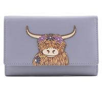 Mala Leather Bella Highland Cow Large Tri fold Purse in Lilac - 33 3685